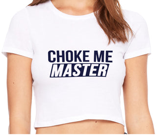 Choke Me Master - White Crop Top