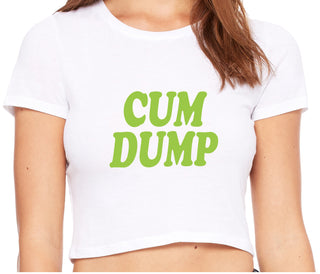 Cum Dump - Bold Design - White Crop Top