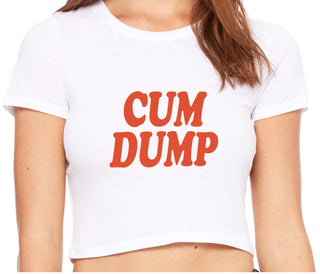 Cum Dump - Bold Design - White Crop Top