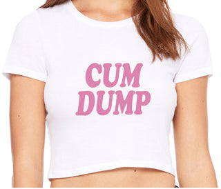 Cum Dump - Bold Design - White Crop Top