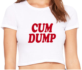 Cum Dump - Bold Design - White Crop Top