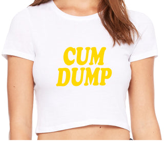 Cum Dump - Bold Design - White Crop Top