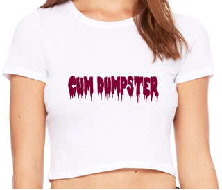 Cum Dumpster - White Crop Top