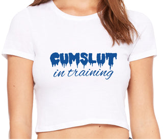 Cumslut in Training - White Crop Top