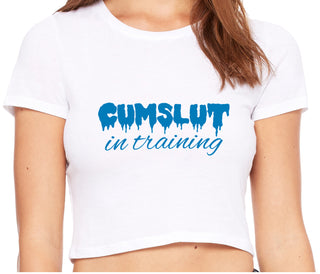 Cumslut in Training - White Crop Top