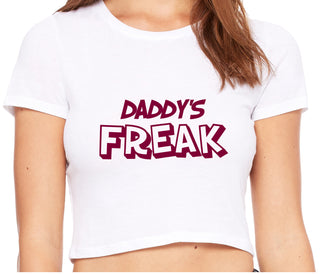 Daddy's Freak - White Crop Top