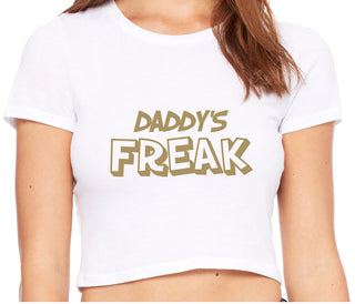 Daddy's Freak - White Crop Top