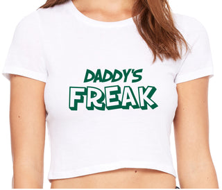 Daddy's Freak - White Crop Top