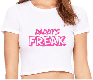 Daddy's Freak - White Crop Top