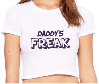 Daddy's Freak - White Crop Top