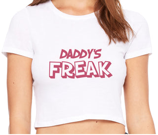 Daddy's Freak - White Crop Top