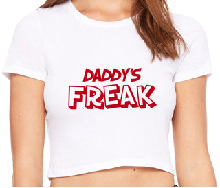 Daddy's Freak - White Crop Top