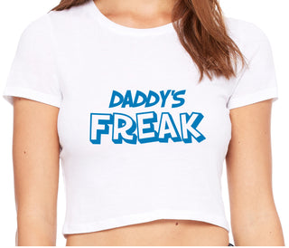 Daddy's Freak - White Crop Top