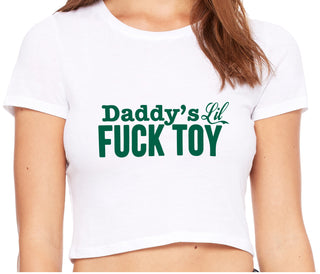 Daddy's Little Fuck Toy - White Crop Top