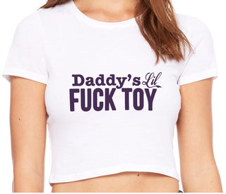 Daddy's Little Fuck Toy - White Crop Top