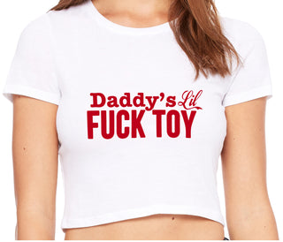 Daddy's Little Fuck Toy - White Crop Top
