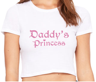 Daddys Princess - White Crop Top