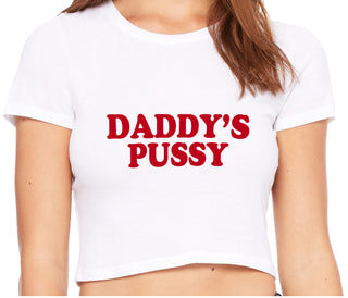 Daddy's Pussy - White Crop Top