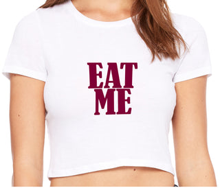 Eat Me - White Crop Top
