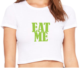 Eat Me - White Crop Top