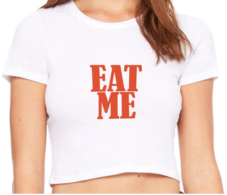 Eat Me - White Crop Top