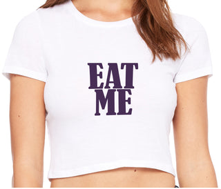 Eat Me - White Crop Top