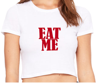 Eat Me - White Crop Top