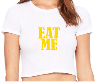 Eat Me - White Crop Top
