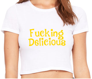 Fucking Delicious - Tasty - White Crop Top