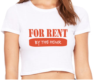 For Rent By The Hour - White Crop Top