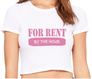 For Rent By The Hour - White Crop Top