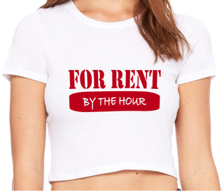 For Rent By The Hour - White Crop Top