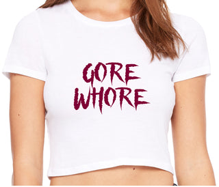 Gore Whore - White Crop Top