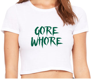 Gore Whore - White Crop Top