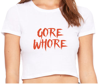 Gore Whore - White Crop Top