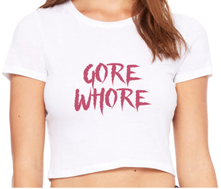Gore Whore - White Crop Top