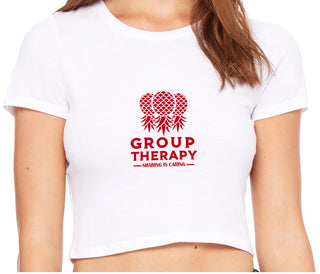 Group Therapy - Sharing Is Caring - White Crop Top