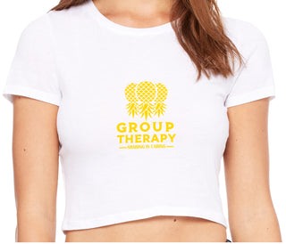 Group Therapy - Sharing Is Caring - White Crop Top