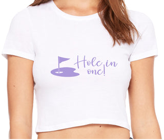 Hole In One - Funny Golf - White Crop Top