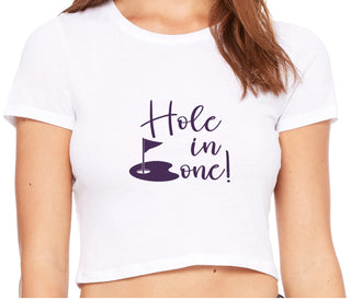 Hole In One - Suggestive Golf - White Crop Top