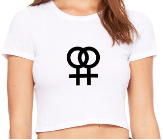 Lesbian Sign - White Crop Top
