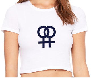 Lesbian Sign - White Crop Top