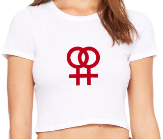 Lesbian Sign - White Crop Top