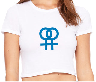 Lesbian Sign - White Crop Top