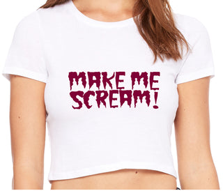 Make Me Scream - White Crop Top