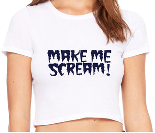 Make Me Scream - White Crop Top