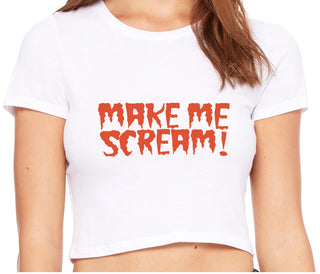 Make Me Scream - White Crop Top