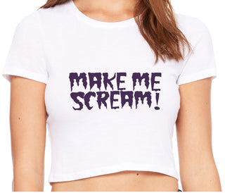 Make Me Scream - White Crop Top