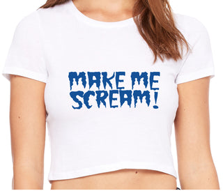 Make Me Scream - White Crop Top