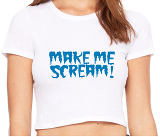 Make Me Scream - White Crop Top